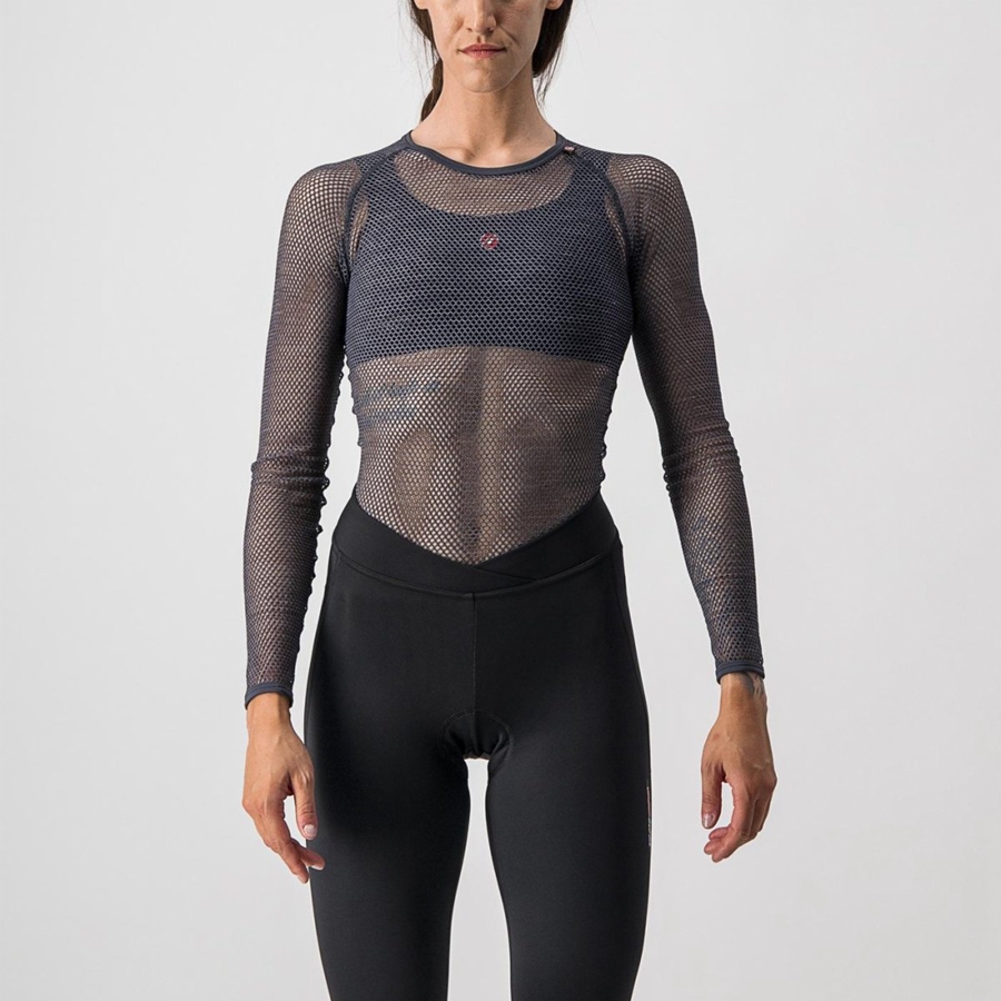 Grey Women Castelli MIRACOLO W LONG SLEEVE Base Layer | 453082-SXQ