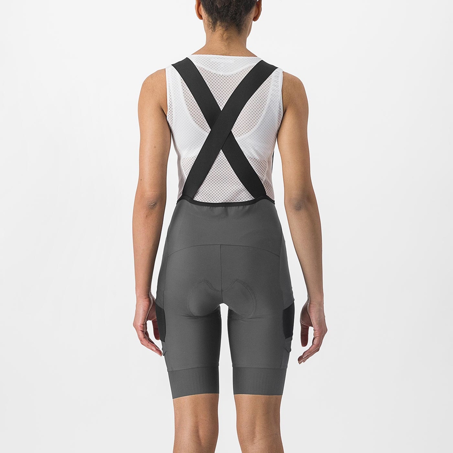 Grey Women Castelli UNLIMITED CARGO W Bib Shorts | 324816-NTG