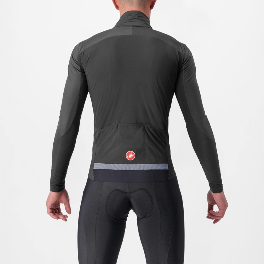 Grey / Dark Grey / Red Men Castelli BETA RoS Jackets | 769143-KMF