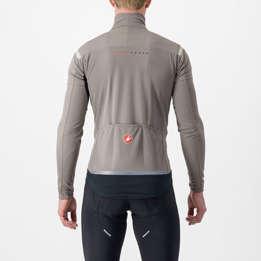 Grey / Khaki Grey Men Castelli PERFETTO RoS 2 Jackets | 018574-ZJF