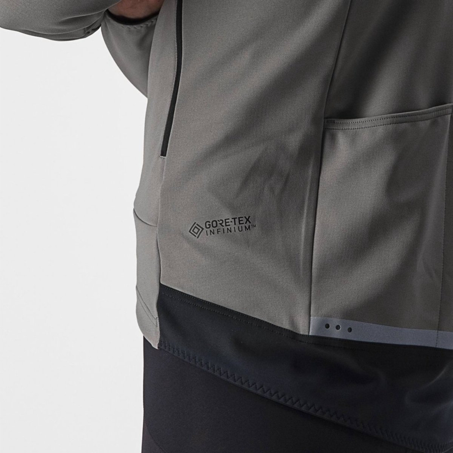 Grey / Khaki Grey Men Castelli PERFETTO RoS 2 Jackets | 018574-ZJF