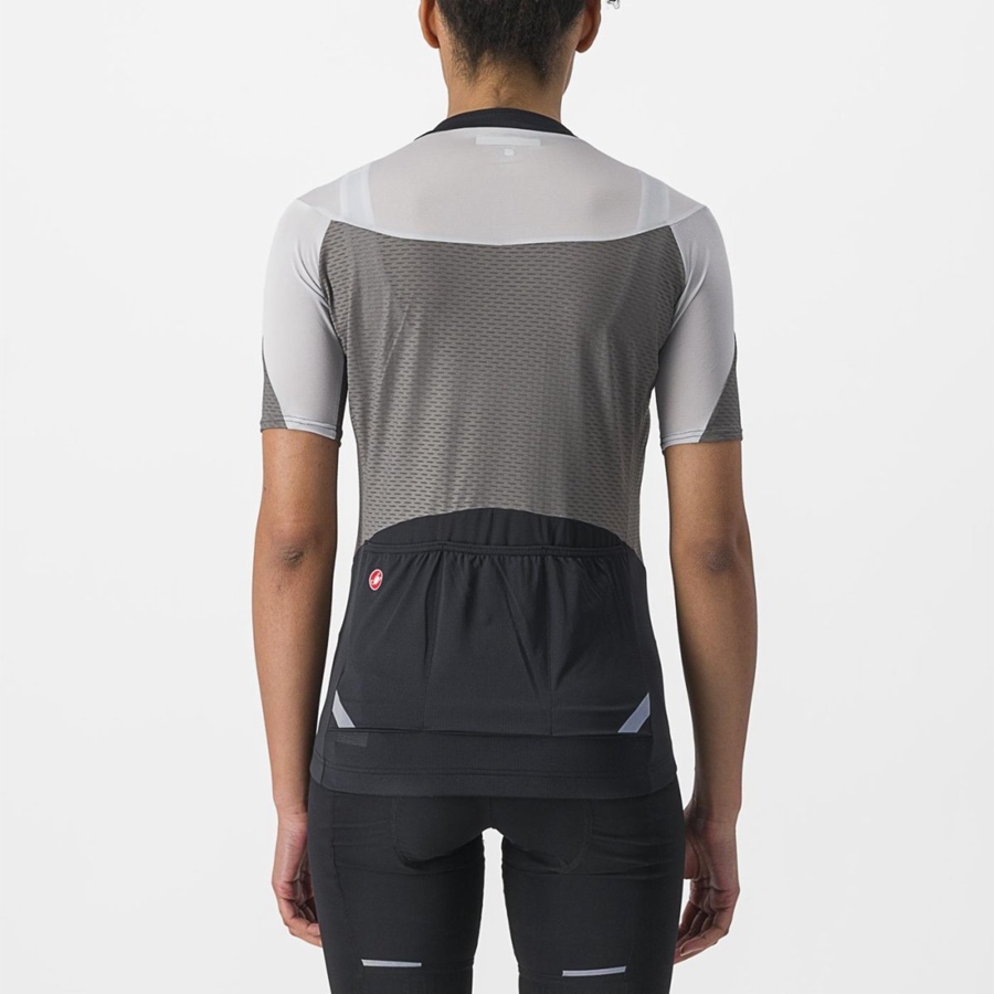 Grey / Silver Grey Women Castelli GRADIENT COLOR BLOCK Jersey | 421905-NQA