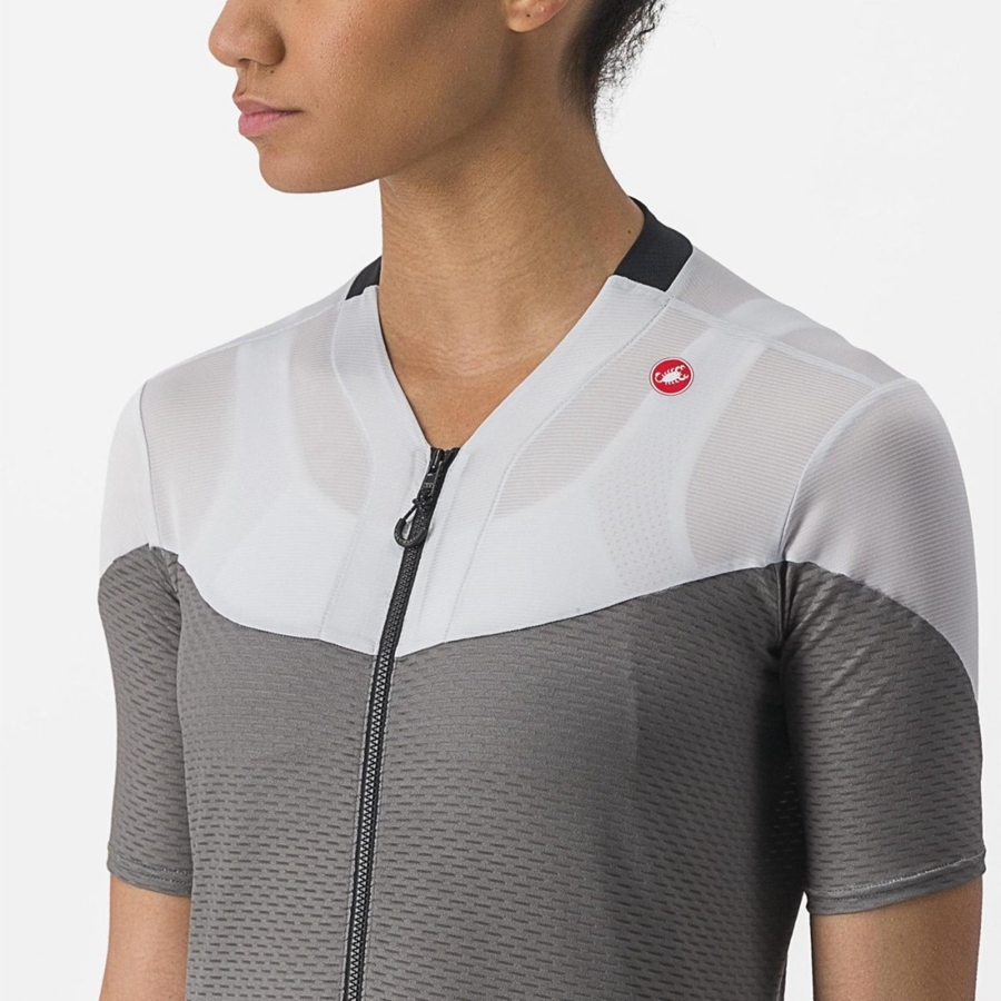 Grey / Silver Grey Women Castelli GRADIENT COLOR BLOCK Jersey | 421905-NQA