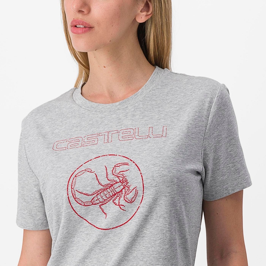 Khaki Grey Women Castelli PEDALARE TEE Casual | 714095-XYA