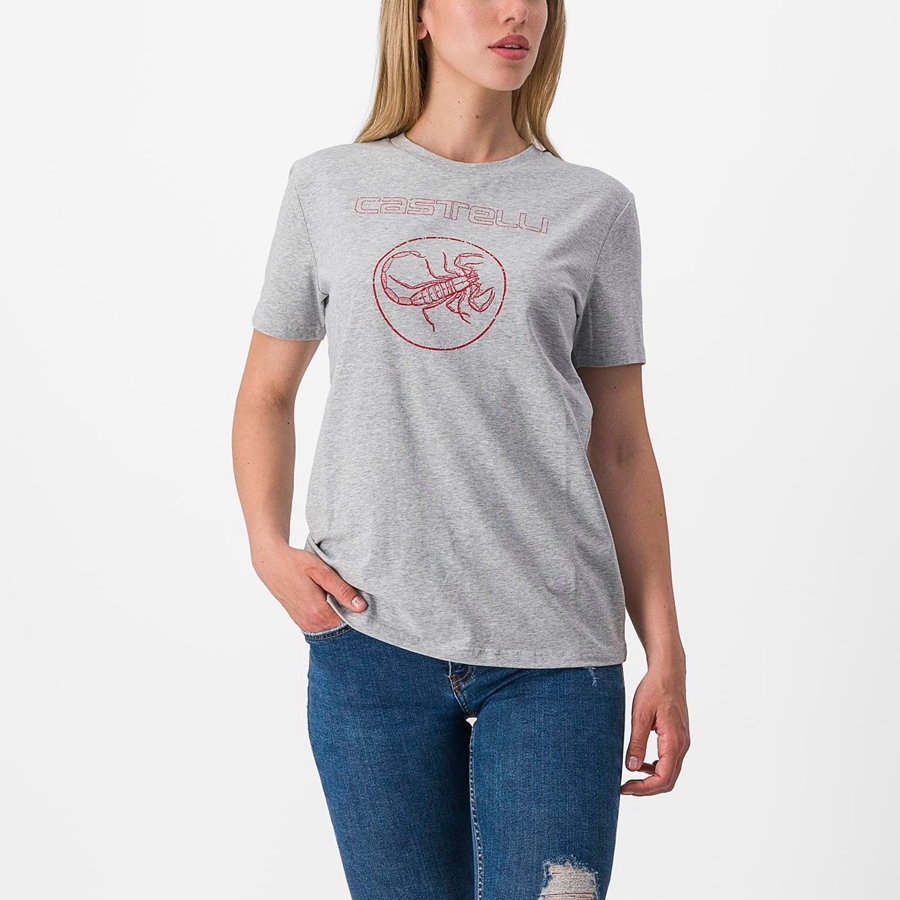 Khaki Grey Women Castelli PEDALARE TEE Casual | 714095-XYA