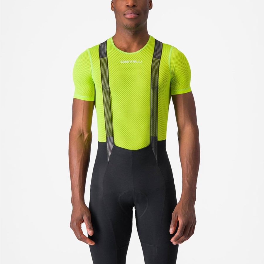 Light Green Men Castelli PRO MESH 2.0 SHORT SLEEVE Base Layer | 430796-BVL