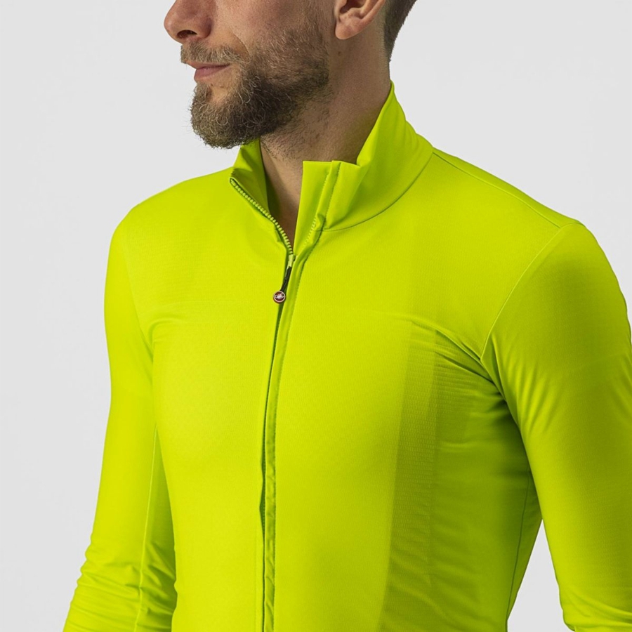 Light Green Men Castelli PRO THERMAL MID LS Jersey | 820413-HAI