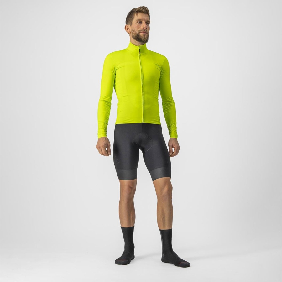 Light Green Men Castelli PRO THERMAL MID LS Jersey | 820413-HAI