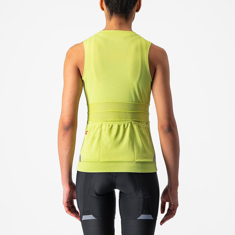 Light Green Women Castelli ANIMA 4 SLEEVELESS Jersey | 734598-GUJ