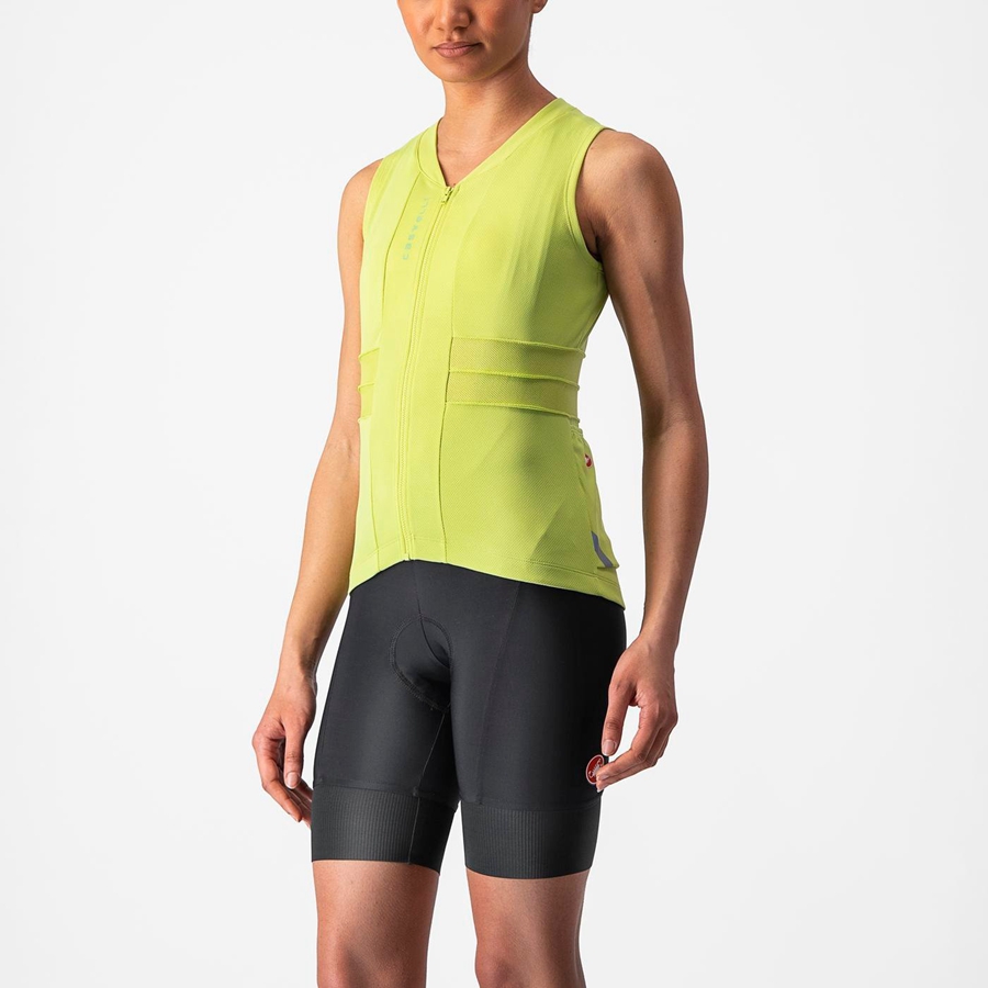 Light Green Women Castelli ANIMA 4 SLEEVELESS Jersey | 734598-GUJ