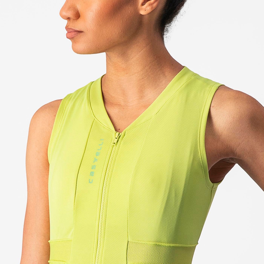 Light Green Women Castelli ANIMA 4 SLEEVELESS Jersey | 734598-GUJ