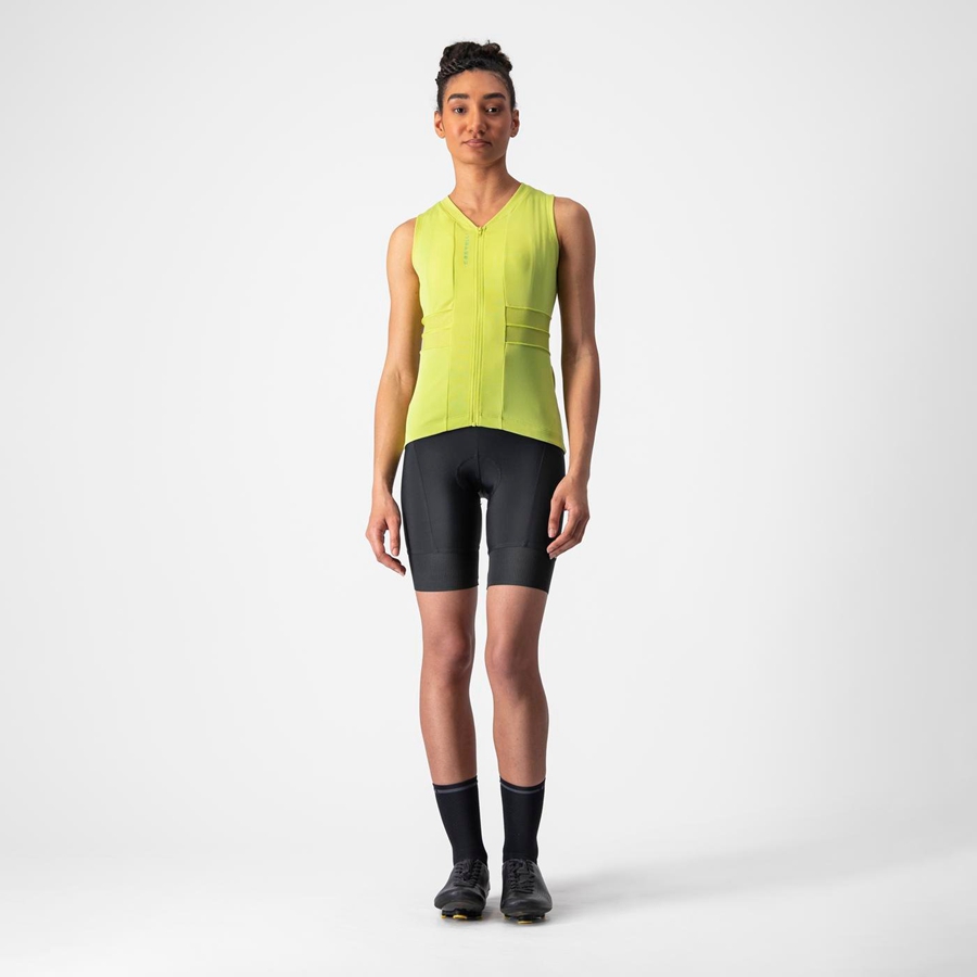 Light Green Women Castelli ANIMA 4 SLEEVELESS Jersey | 734598-GUJ