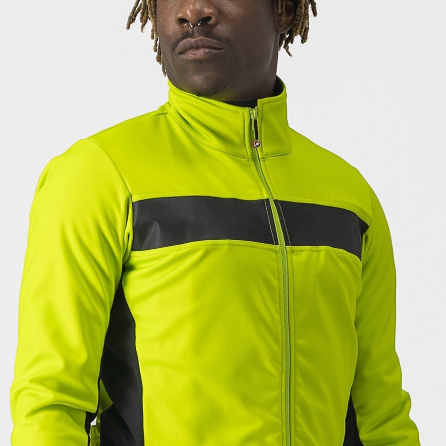 Light Green / Black Men Castelli RADDOPPIA 3 Jackets | 728653-AUZ