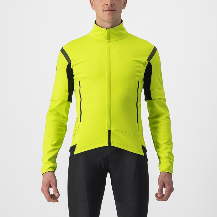 Light Green / Dark Grey Men Castelli PERFETTO RoS 2 CONVERTIBLE Jackets | 073954-OMX