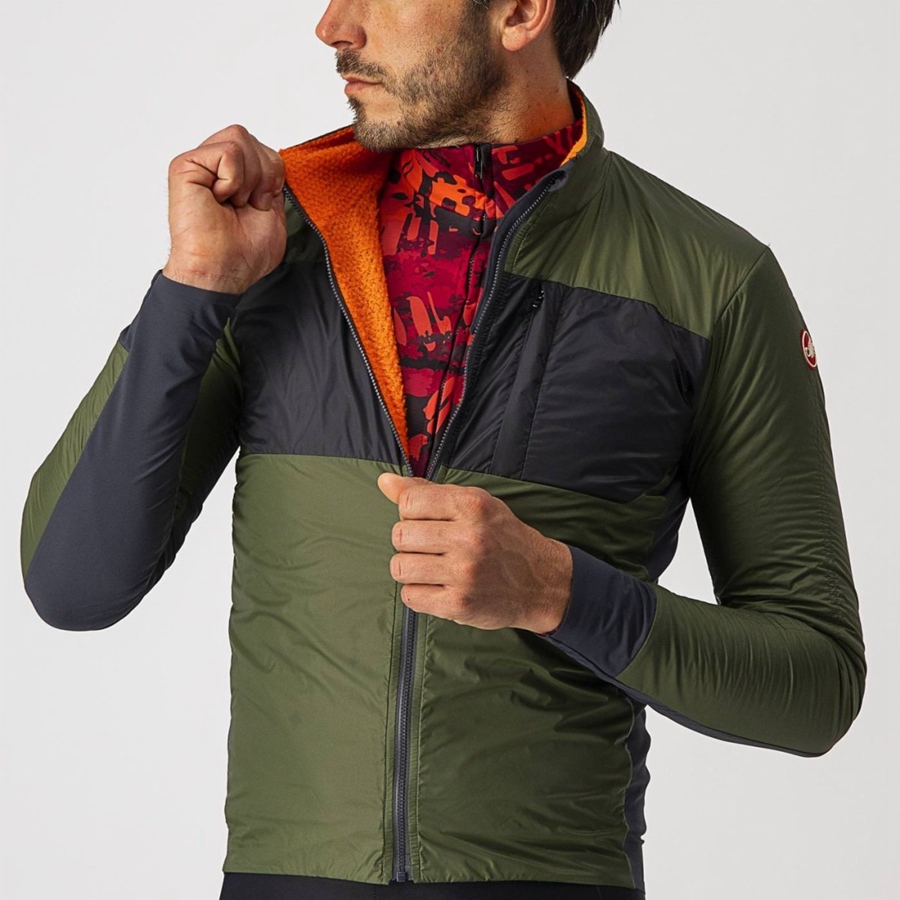 Light Green / Dark Grey Men Castelli UNLIMITED PUFFY Jackets | 793216-YCR