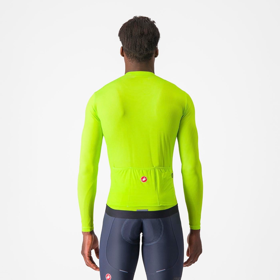 Light Green / Deep Green Men Castelli ESPRESSO LS Jersey | 541806-PLC