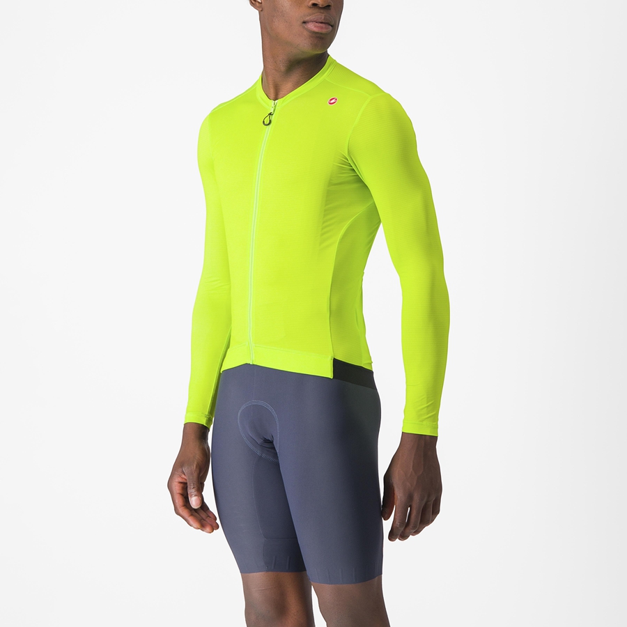 Light Green / Deep Green Men Castelli ESPRESSO LS Jersey | 541806-PLC