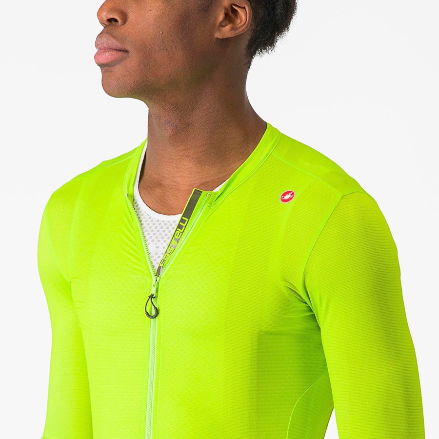 Light Green / Deep Green Men Castelli ESPRESSO LS Jersey | 541806-PLC