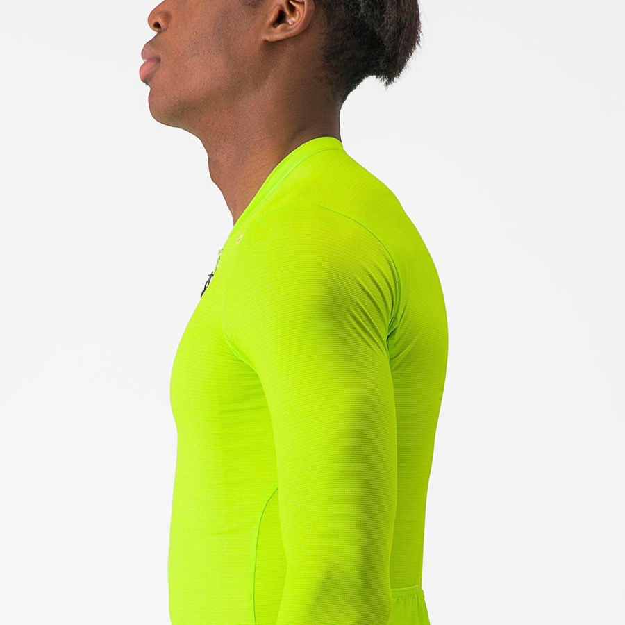 Light Green / Deep Green Men Castelli ESPRESSO LS Jersey | 541806-PLC