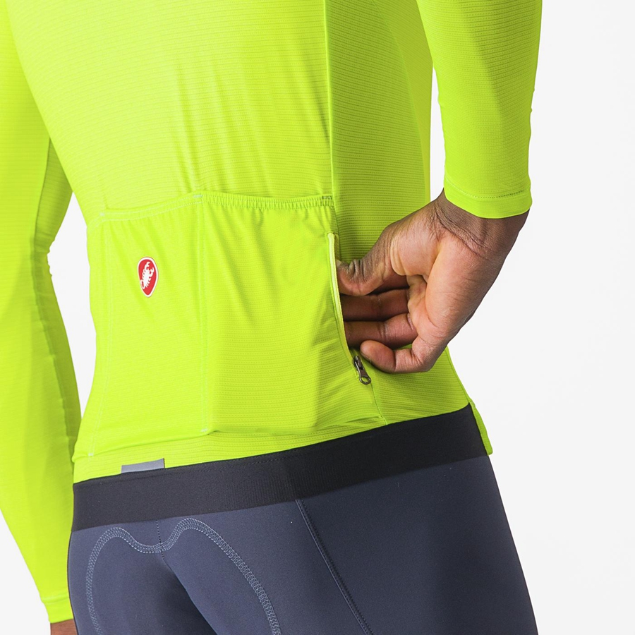 Light Green / Deep Green Men Castelli ESPRESSO LS Jersey | 541806-PLC