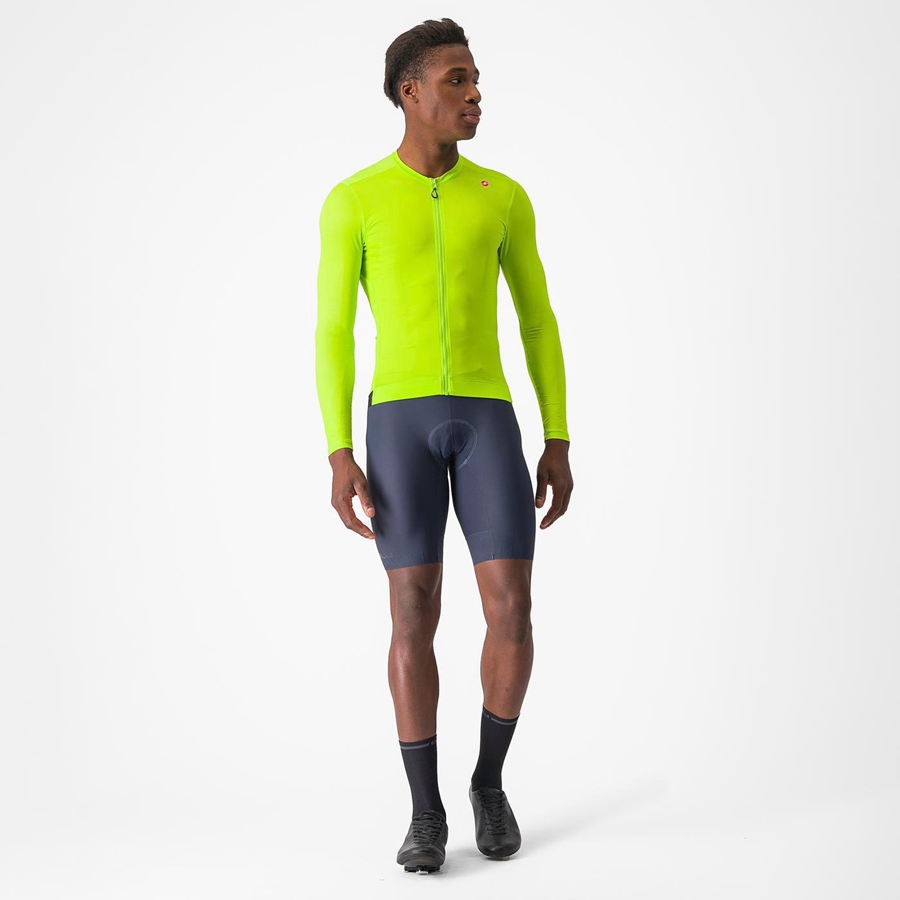 Light Green / Deep Green Men Castelli ESPRESSO LS Jersey | 541806-PLC