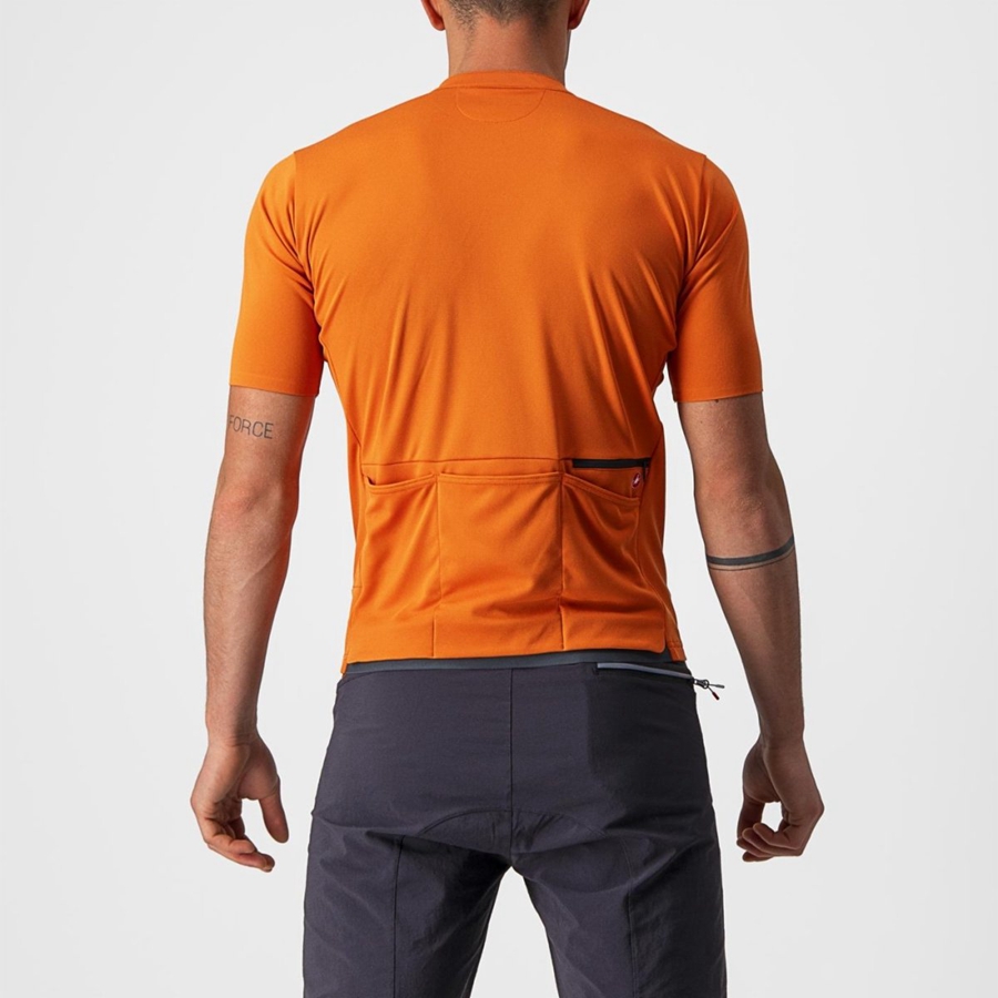 Orange Red Men Castelli UNLIMITED ALLROAD Jersey | 742615-TBH