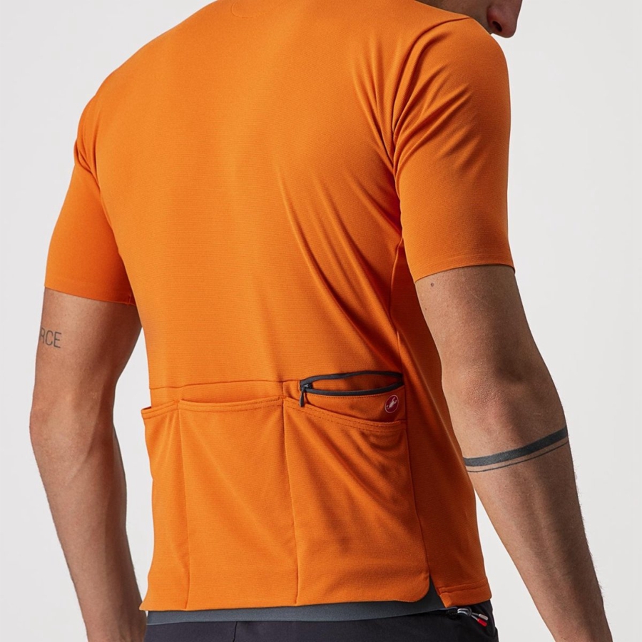 Orange Red Men Castelli UNLIMITED ALLROAD Jersey | 742615-TBH