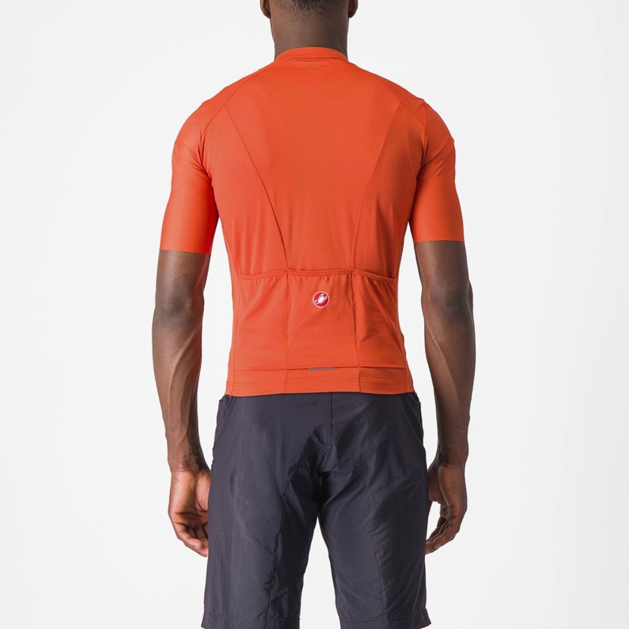 Orange Red / Grey Men Castelli UNLIMITED ENTRATA 2 Jersey | 382471-OAI