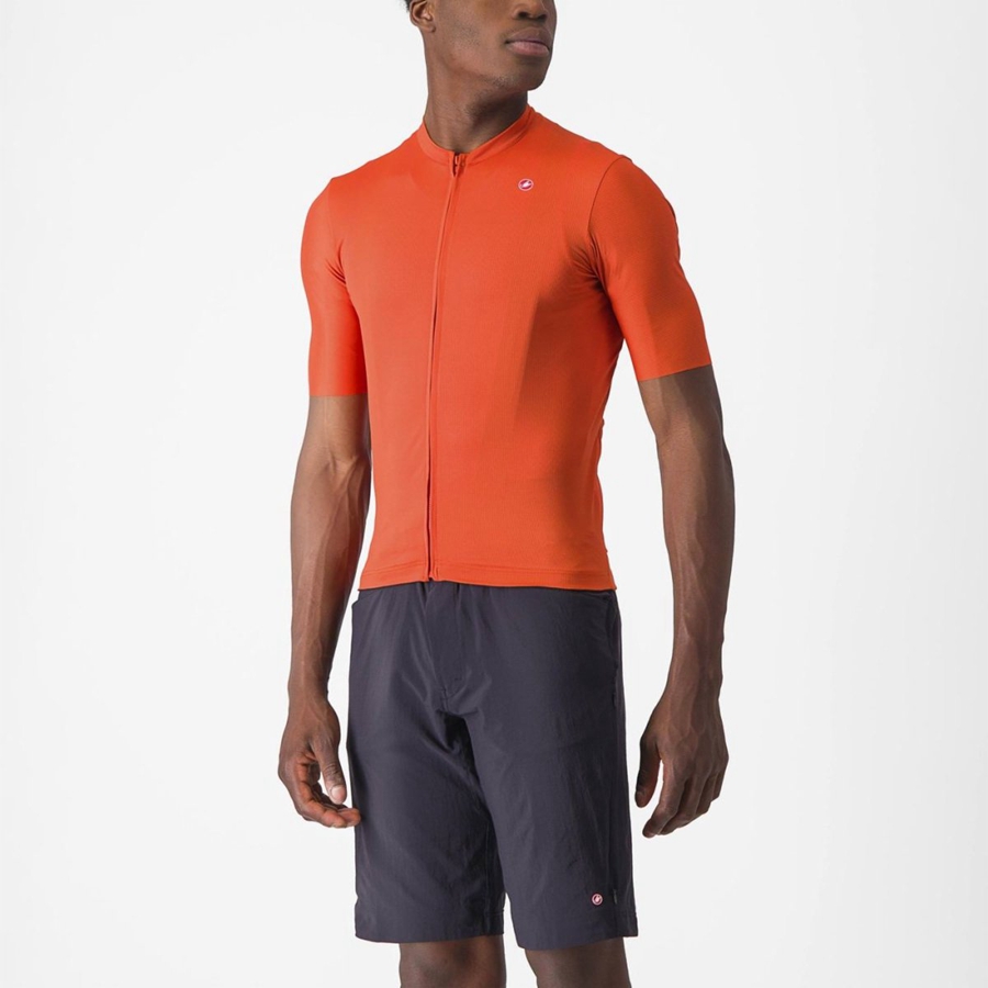 Orange Red / Grey Men Castelli UNLIMITED ENTRATA 2 Jersey | 382471-OAI