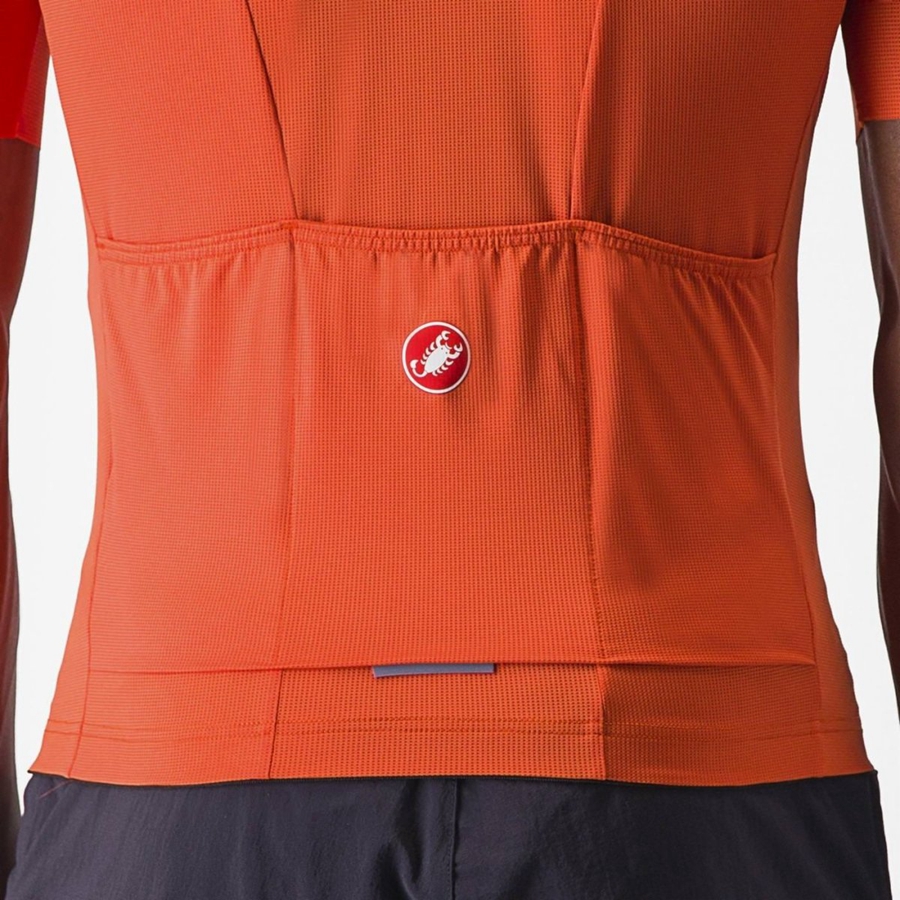 Orange Red / Grey Men Castelli UNLIMITED ENTRATA 2 Jersey | 382471-OAI