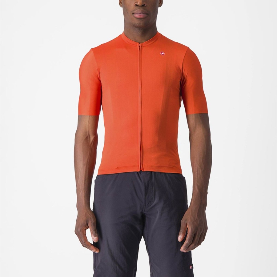 Orange Red / Grey Men Castelli UNLIMITED ENTRATA 2 Jersey | 382471-OAI