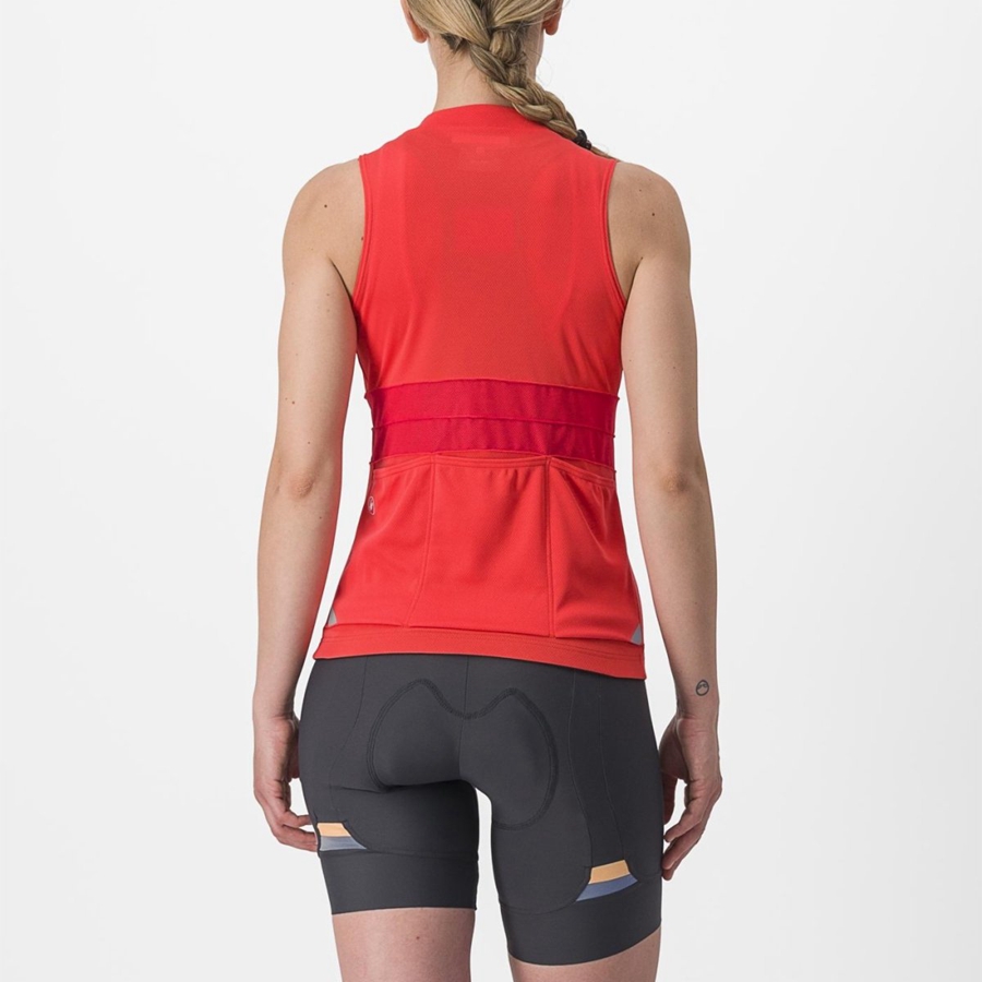 Orange Women Castelli ANIMA 4 SLEEVELESS Jersey | 437296-NCG