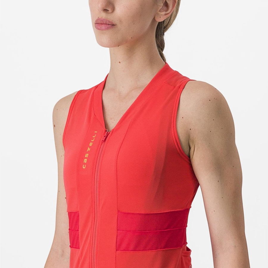 Orange Women Castelli ANIMA 4 SLEEVELESS Jersey | 437296-NCG