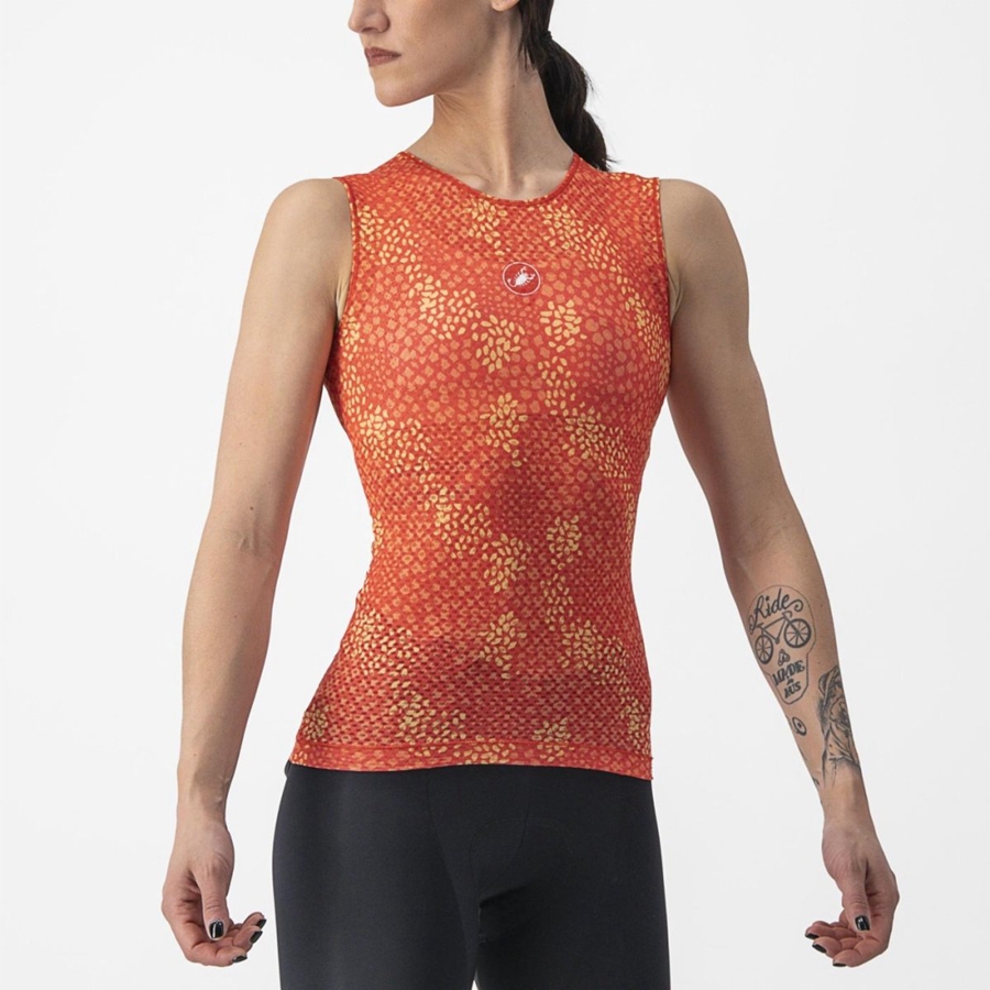 Orange Women Castelli PRO MESH 4 W SLEEVELESS Base Layer | 960143-VAL