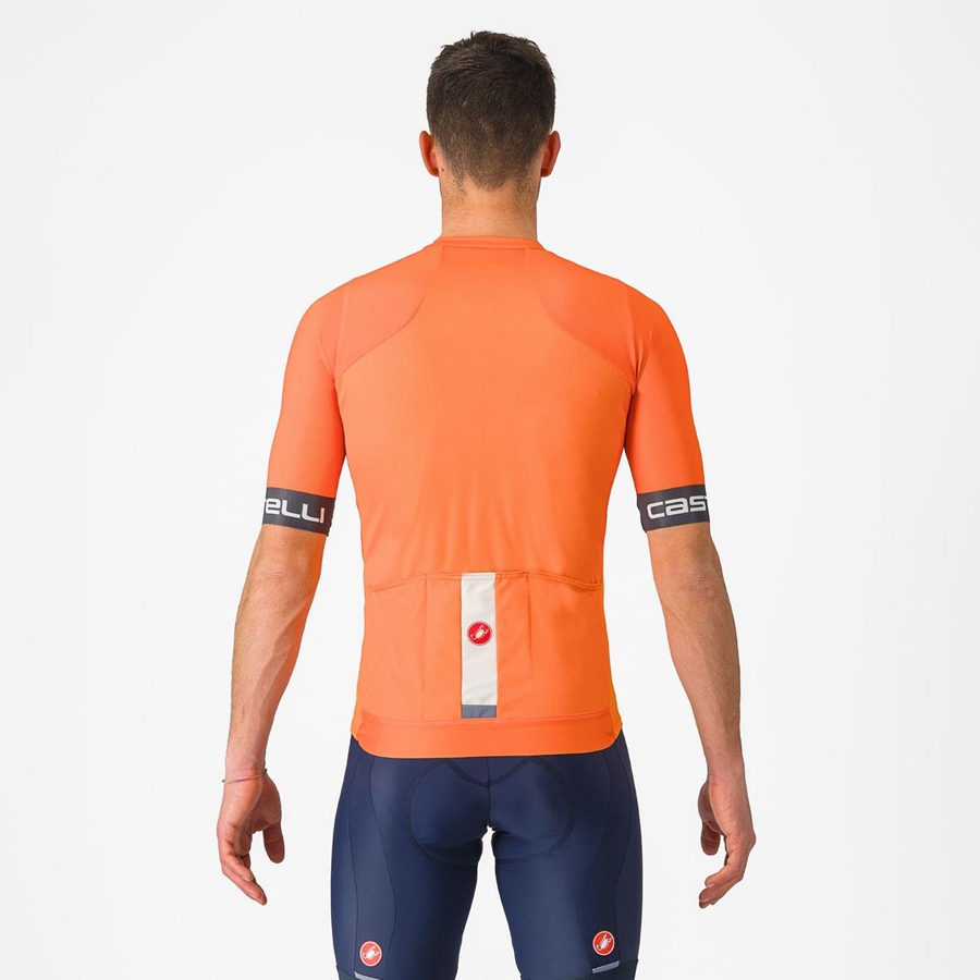 Orange / Dark Grey Men Castelli ENTRATA VI Jersey | 476950-UHE