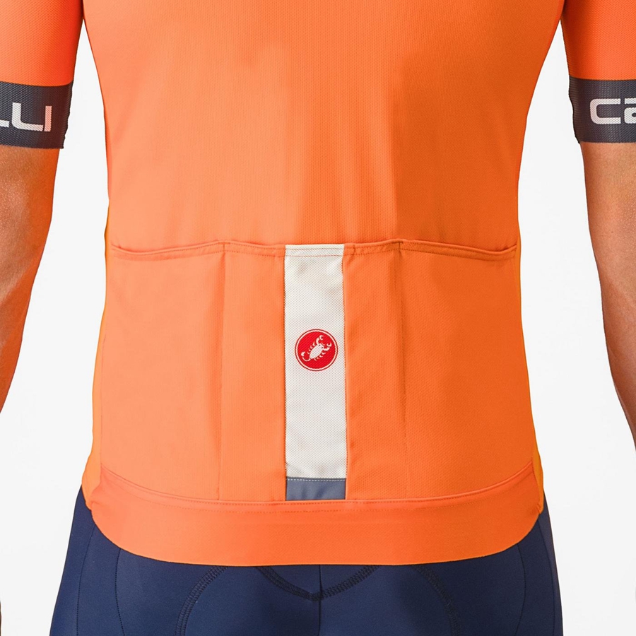 Orange / Dark Grey Men Castelli ENTRATA VI Jersey | 476950-UHE