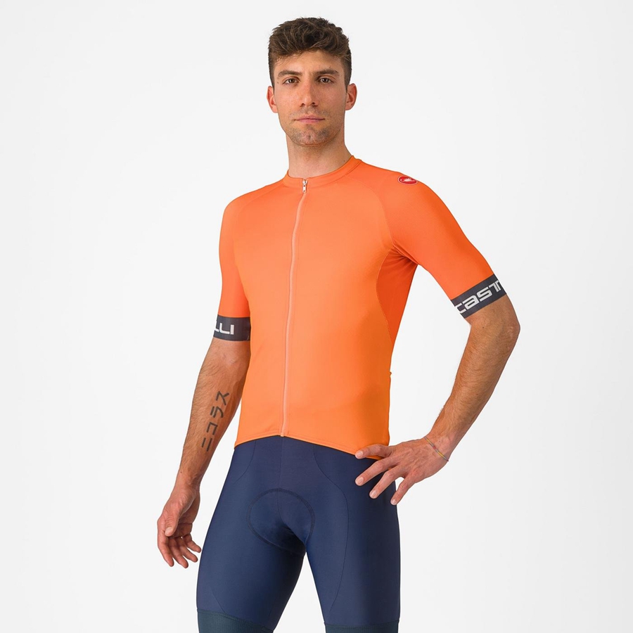 Orange / Dark Grey Men Castelli ENTRATA VI Jersey | 476950-UHE