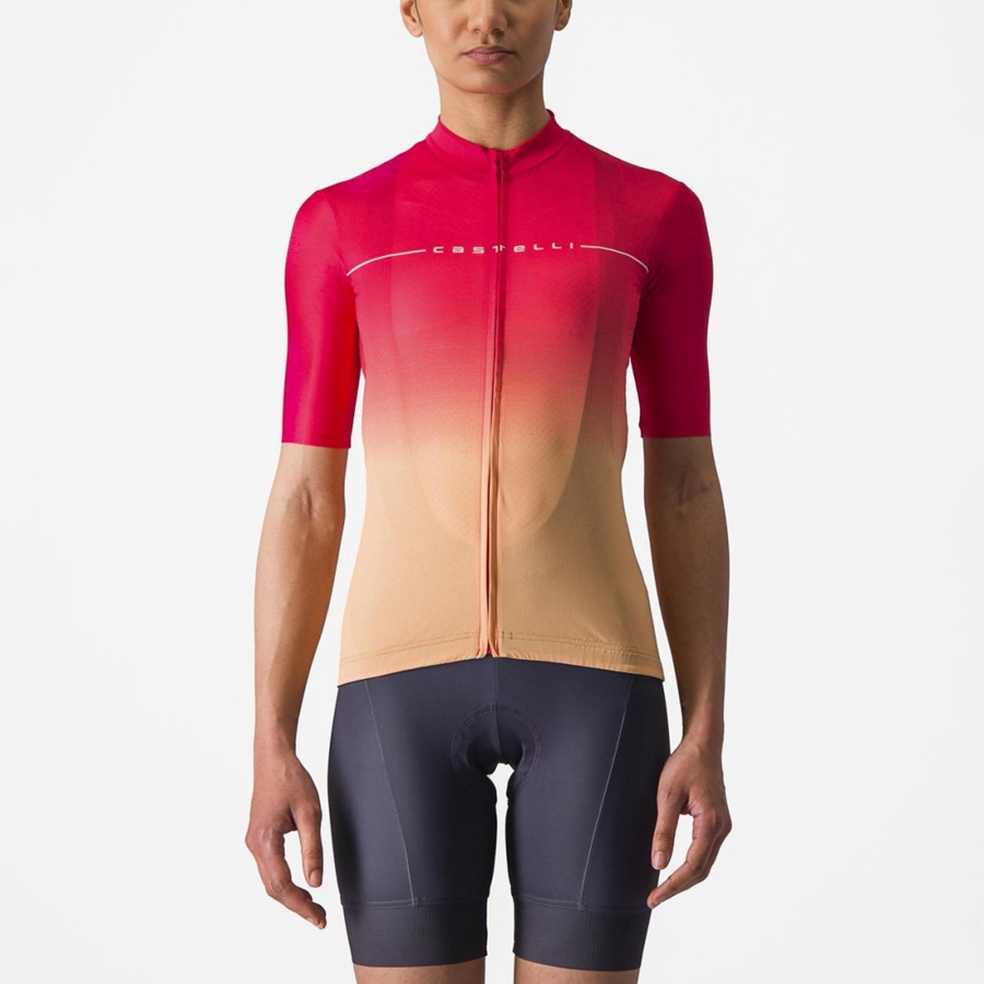 Orange / White Women Castelli SALITA Jersey | 045791-HBN