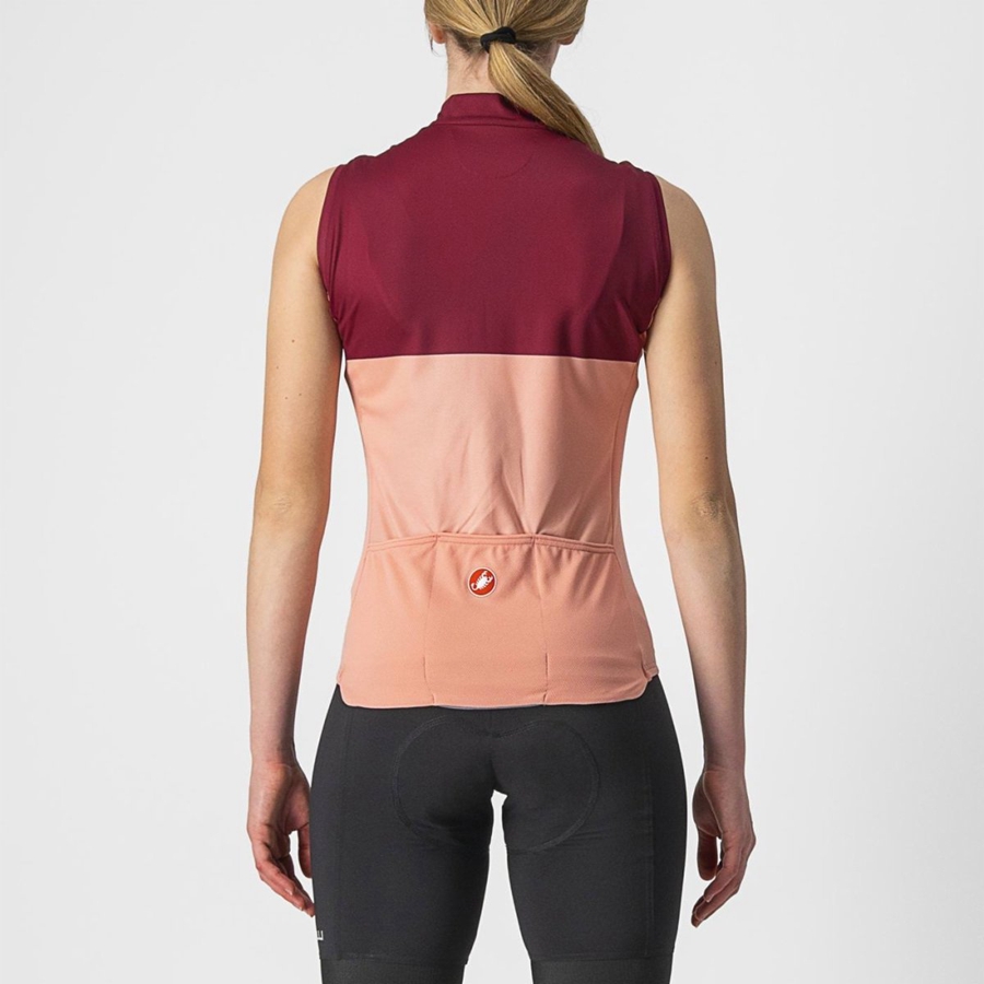 Pink / Burgundy Women Castelli VELOCISSIMA SLEEVELESS Jersey | 490628-UGD