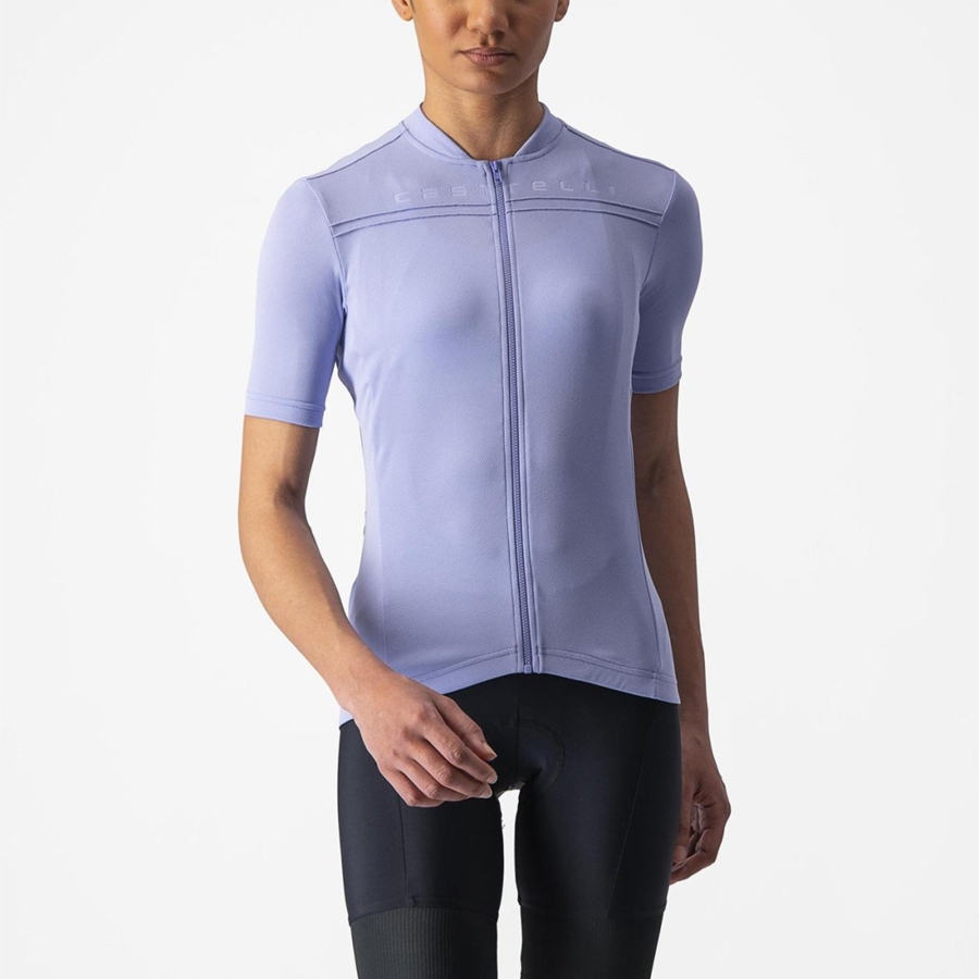 Purple White Women Castelli ANIMA 4 Jersey | 740283-KGJ