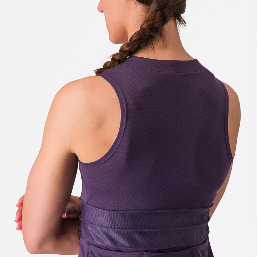 Purple White Women Castelli ANIMA 4 SLEEVELESS Jersey | 952403-CTV