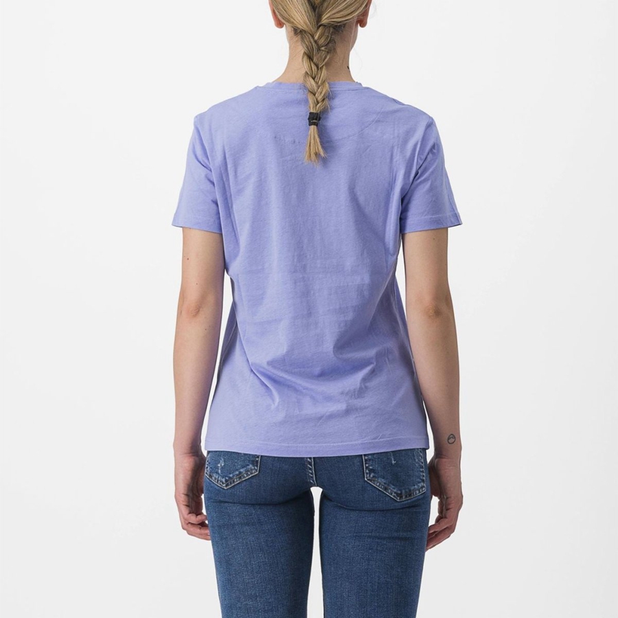 Purple White Women Castelli PEDALARE TEE Casual | 452830-HOF