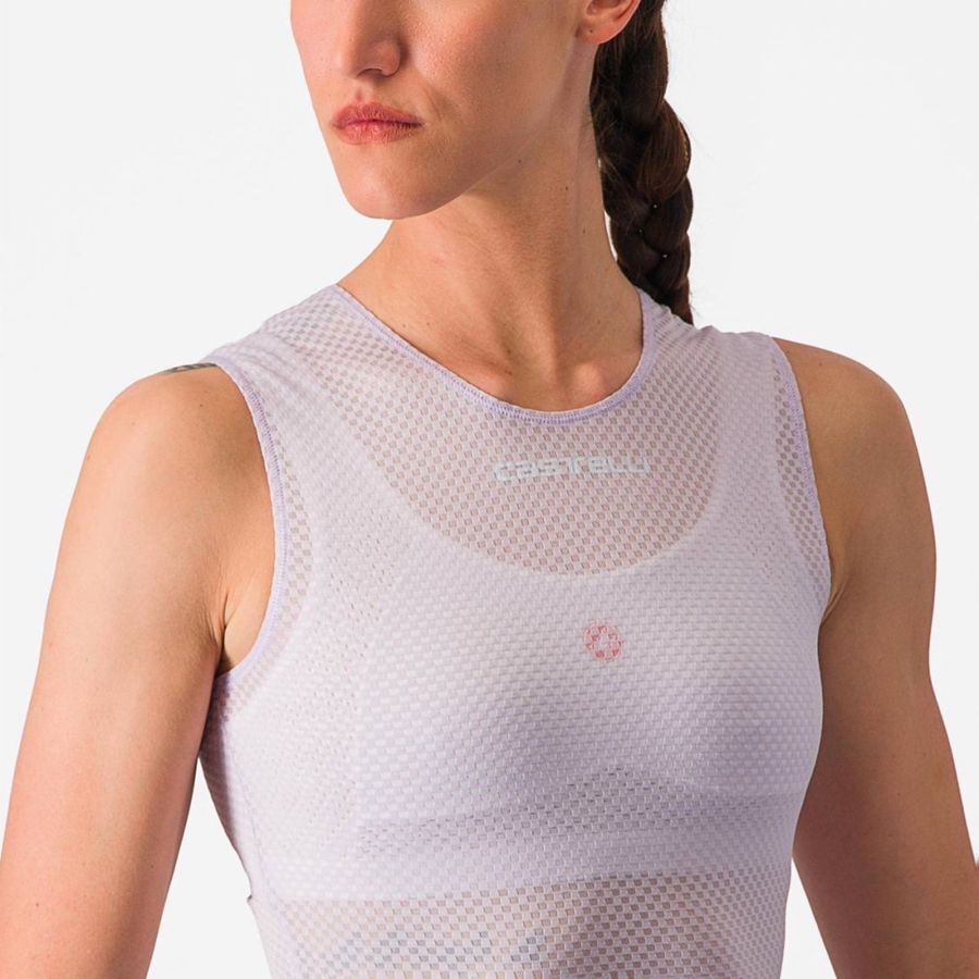 Purple White Women Castelli PRO MESH W SLEEVELESS Base Layer | 621083-TDI