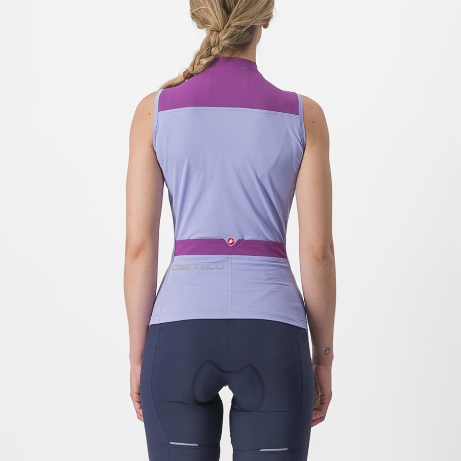 Purple White Women Castelli SOLARIS SLEEVELESS Jersey | 204678-NKE