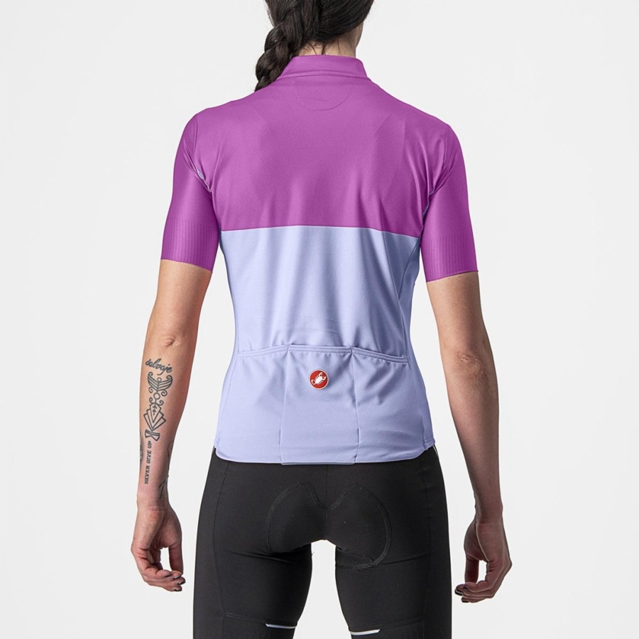 Purple White Women Castelli VELOCISSIMA Jersey | 193867-QGZ