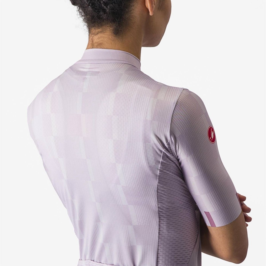 Purple White / Deep Purple Women Castelli DIMENSIONE Jersey | 081546-PKQ