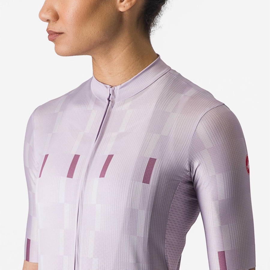 Purple White / Deep Purple Women Castelli DIMENSIONE Jersey | 081546-PKQ