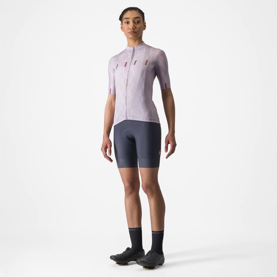 Purple White / Deep Purple Women Castelli DIMENSIONE Jersey | 081546-PKQ