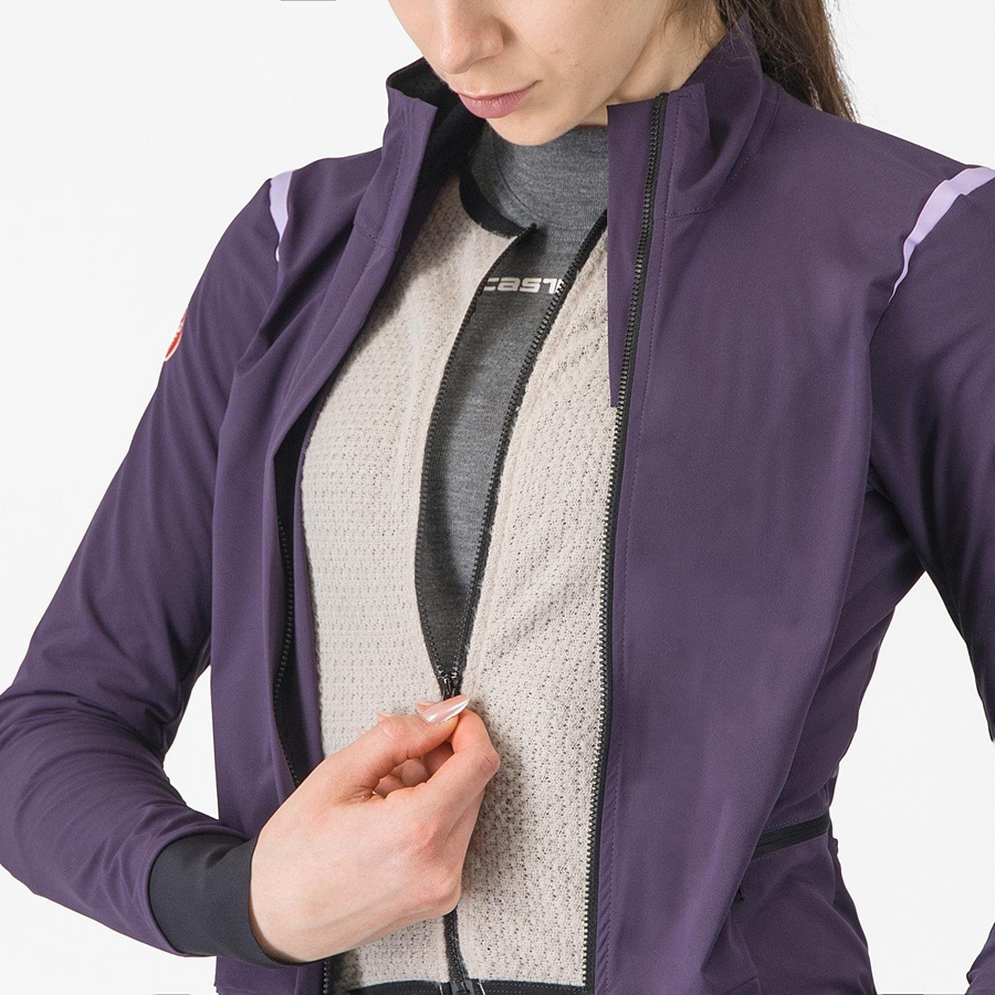 Purple Women Castelli ALPHA FLIGHT ROS W Jackets | 729801-JRM