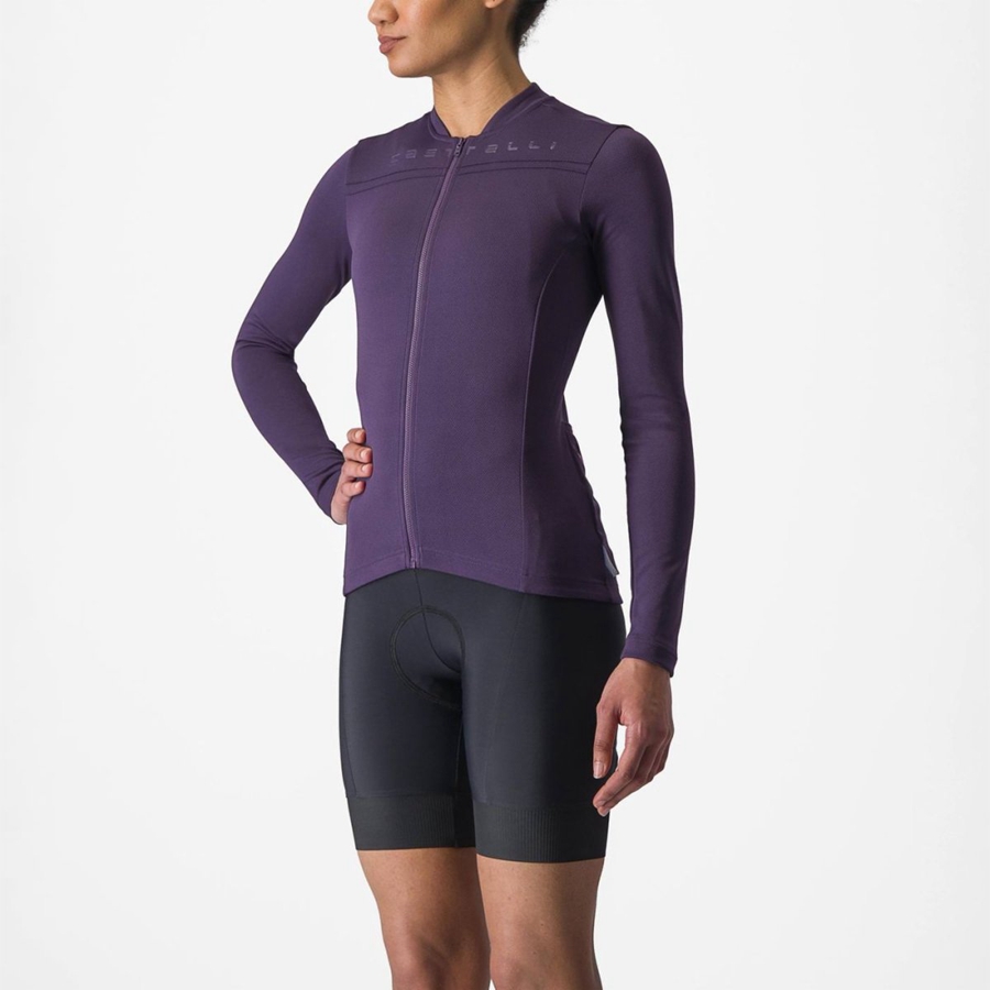 Purple Women Castelli ANIMA 4 LONG SLEEVE Jersey | 630148-ALM